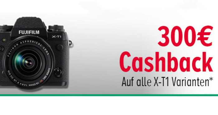 Fujifilm-Cashback: 300 EUR Cashback auf ausgewählte Fujifilm X-T1 Kameras
