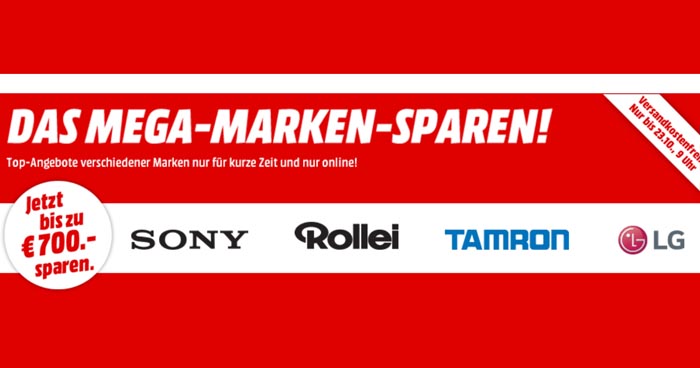 Marken Sparen – Bis zu 700 Euro bei LG, Sony, Rollei und Tamron sparen