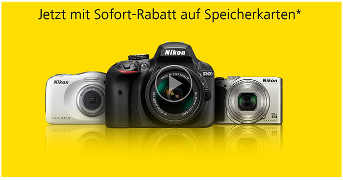Nikon SnapBridge DSLR kaufen, Sofortrabatt auf Speicherkarte sichern